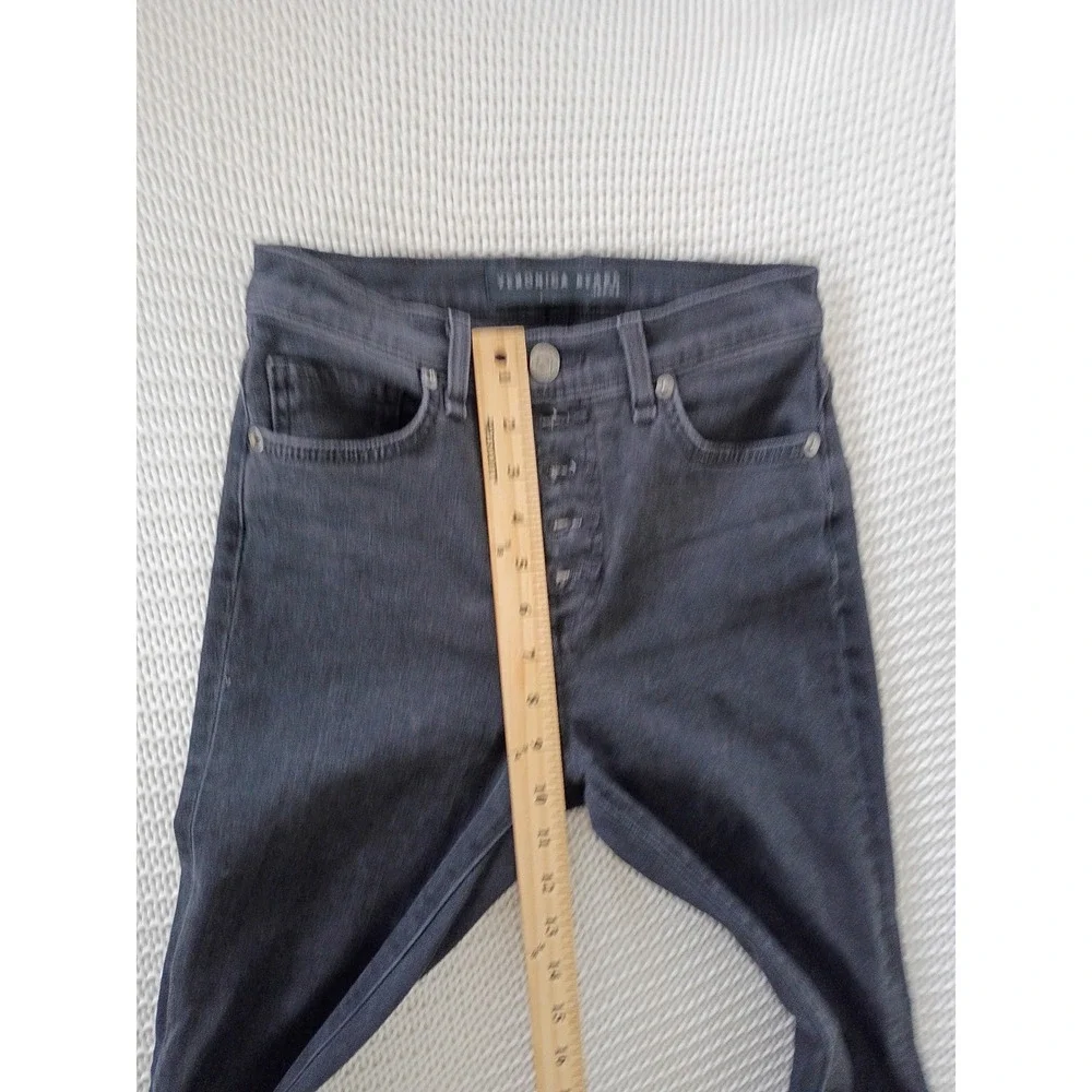 Veronica Beard Debbie High Rise Skinny Jeans Charcoal Button Fly‎ 24x27 USA $228